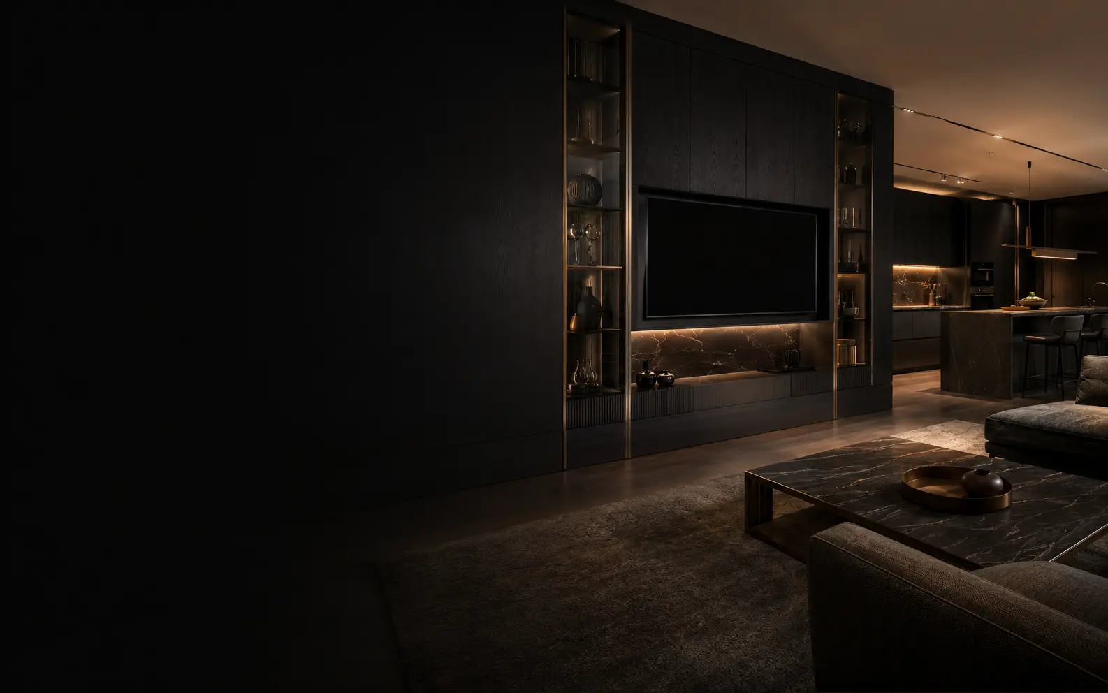 Ambiente sofisticado con muebles sobre medida